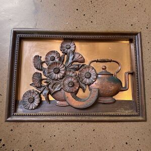 Coppercraft Vintage Copper Metal Floral Hanging Decor - 3D Copper Wall Art - Woo